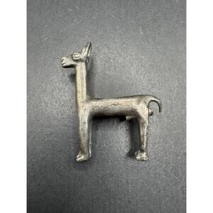 Vintage Alva Studios Signed Llama Alpaca Silver Pewter Brooch Pin
